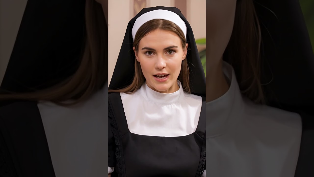 Young nun telling 2 dumb Trump jokes. Nunsense Style.Dry Humor.  