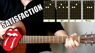 I can't get no Satisfaction Acoustic Guitar Lesson - EASY Rolling Stones Tutorial