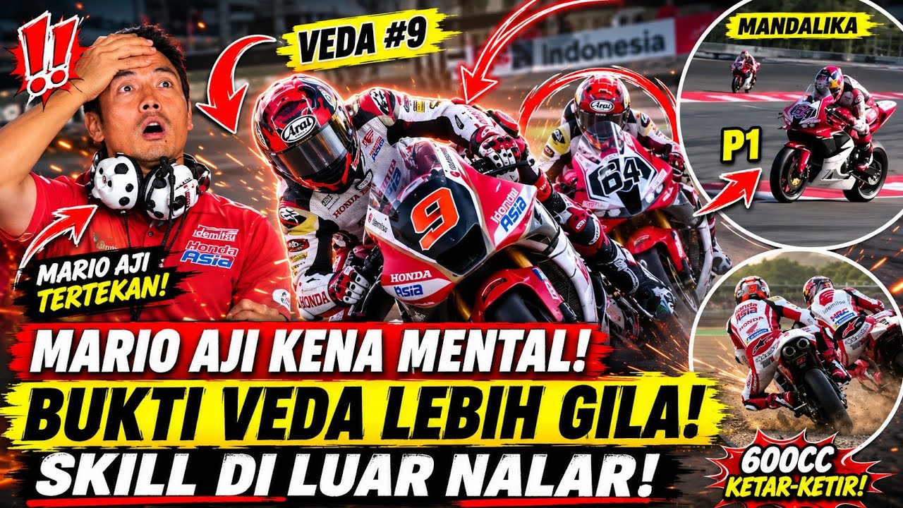 GEGER‼️ Veda Ega Permalukan Motor Moto2, Mario Aji Kena Mental di Mandalika!