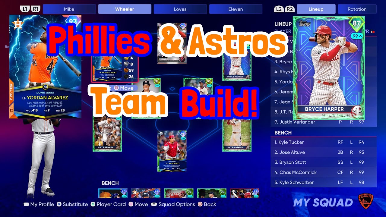 Using a Team Filled of Phillies and Astros Players! YouTube