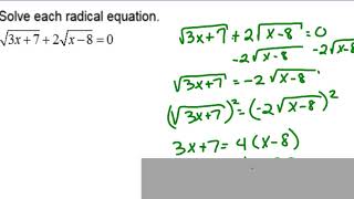 Unit 5 Day 16 Solving Radical Equations