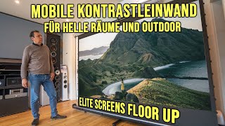 Endlich! Portable Boden-Leinwand mit echtem Tension Kontrast Tuch! EliteScreens EZ Cinema Plus.