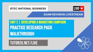 BTEC National Business | Exam Support Live | Unit 2 - Practice Research Pack Walkthrough