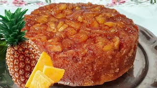 Receita de Bolo de Abacaxi Caramelado Direto na Forma