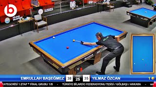 YILMAZ ÖZCAN vs EMRULLAH BAŞEĞMEZ  3 Cushion Biliards Championship ACATEGORY STAGE 1 2024 | #billar