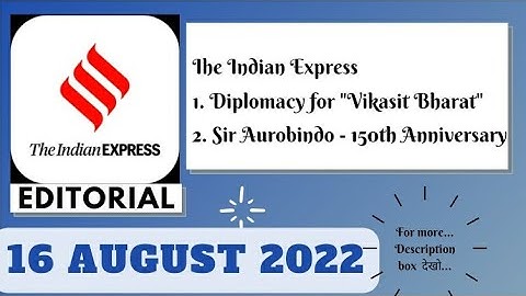 16th August  2022 | Gargi Classes The Indian Express Editorials and Ideas Analysis | By R.K. Lata