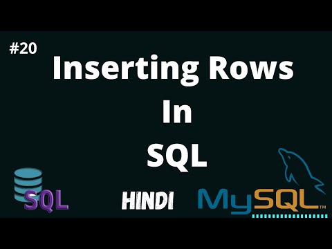 Inserting Rows In SQL | SQL Tutorial In Hindi | DBMS Tutorial