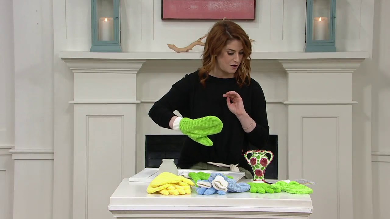 4 Piece Microfiber Dusting Gloves and Glass Cleaning Mitts on QVC YouTube