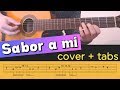 SABOR A MI on Guitar - Cover Tutorial Lesson Tabs Chords