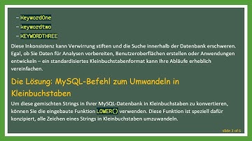 Wie man Strings in MySQL einfach in Kleinbuchstaben umwandelt