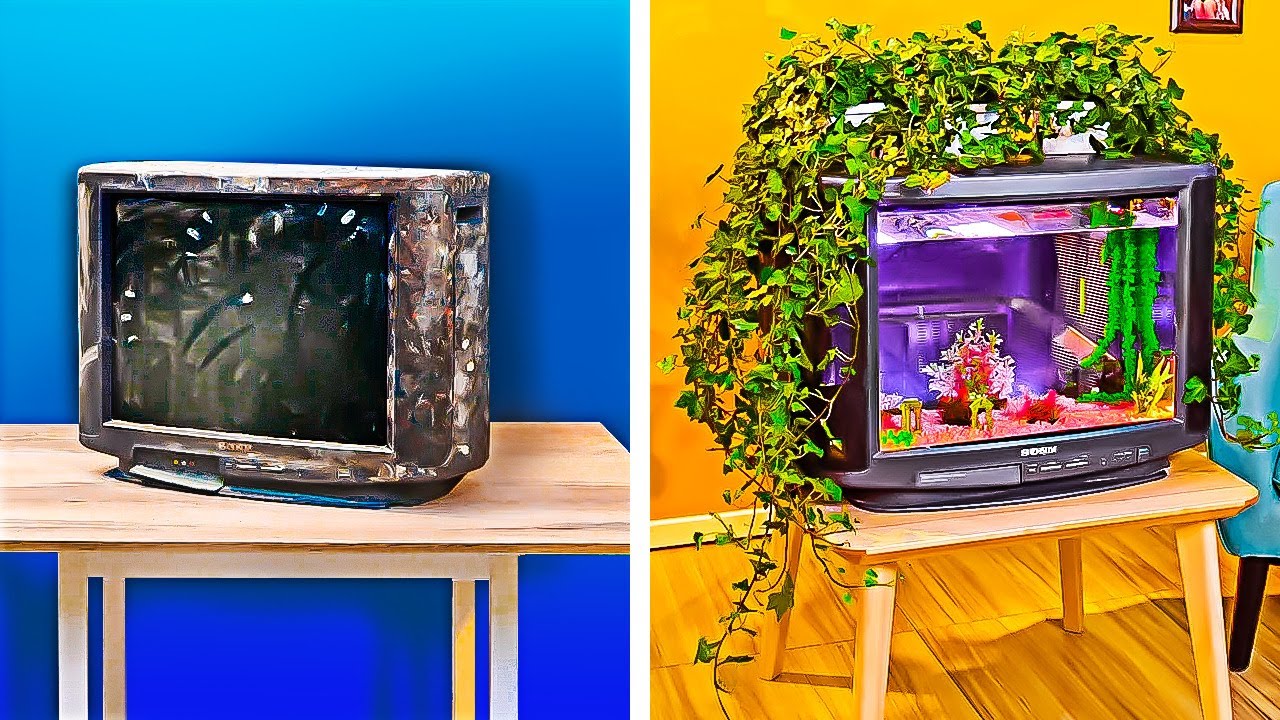 FROM AN OLD TV TO A COOL AQUARIUM || DIY Decor Ideas