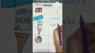 solid shape names & draw pictures|Different types of shape #shorts #short #shape #growbutterflykids