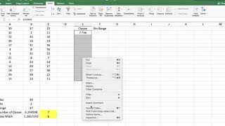 Plotting a Histogram on Excel
