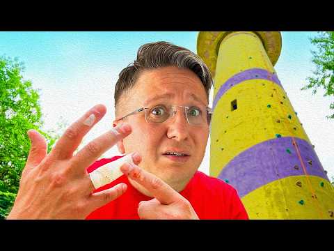 😱 Dad got HURT on the CLIMBING TOWER 😶‍🌫️ Part 3