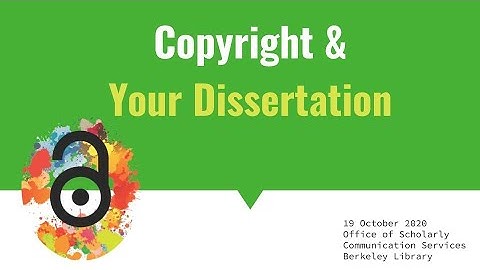 Copyright & Your Dissertation