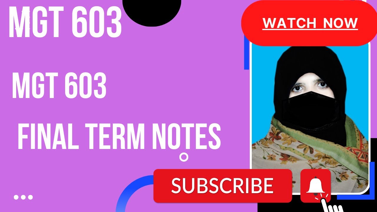 MGT603 Final Term Notes