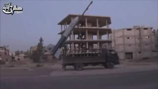 FSA launches hand-made scud missile (Omar) at Iranian operations room in Daraa