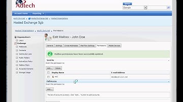 Adtech Hosted Exchange Control Panel - Mailbox Permissions