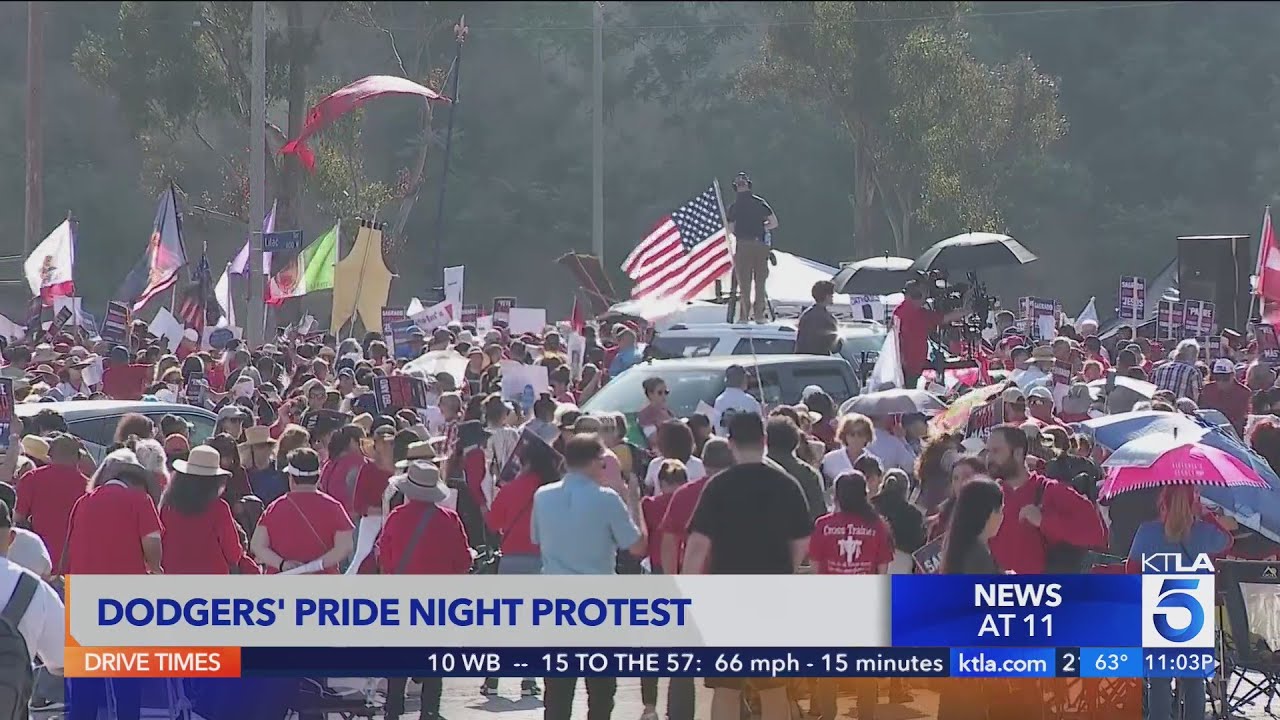 Thousands protest Dodgers' Pride night event honoring LGBTQ+ 'nun