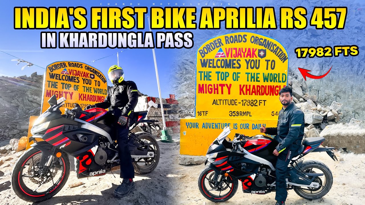 Hyderabad to Ladakh | EP.03 | India’s first bike Aprilia rs 457 😍 in Khardungla pass | Telugu