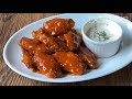 BUFFALO CHICKEN WINGS with DIPPING SAUCE [ EASY RECIPE ]