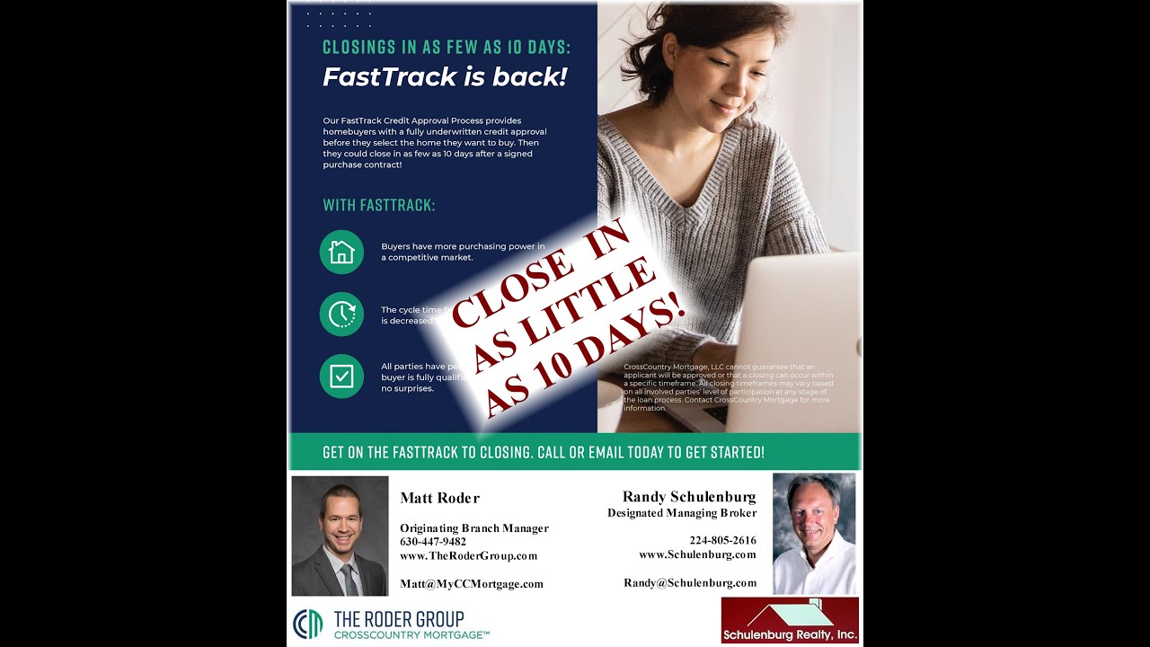 FastTrack your Mortgage to Give you the Advantage in Real Estate Negotiations! 10 Day Closings!