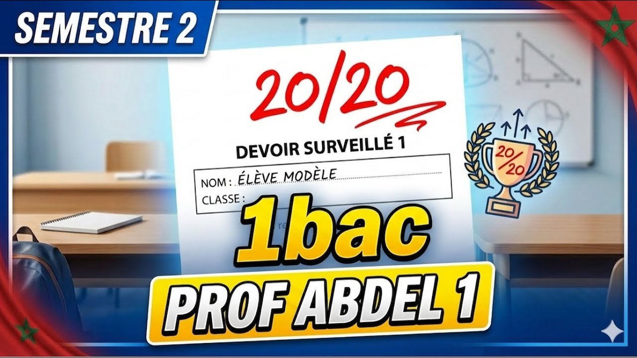 Devoir surveillé 1 semestre 2 Math 1bac