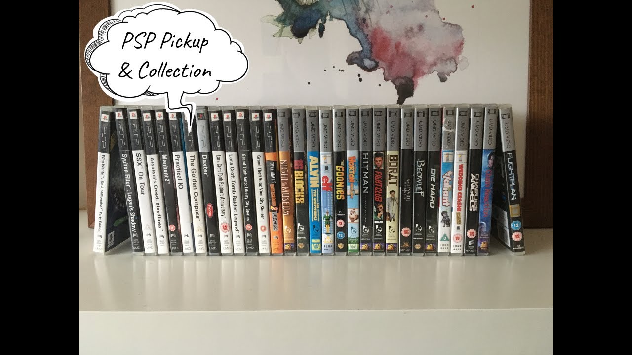 ASMR Gum Chewing | PSP Game Pickup + Entire PSP Game and UMD Film / Movie Collection