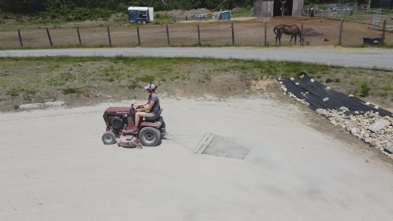 Outdoor Horse Riding Arena Maintenance with Vintage Garden Tractor | Wheel Horse 312-8 | Hobby Horse Outdoor Horse Riding Arena Maintenance with Vintage Garden Tractor | Wheel Horse 312-8 | Hobby Horse