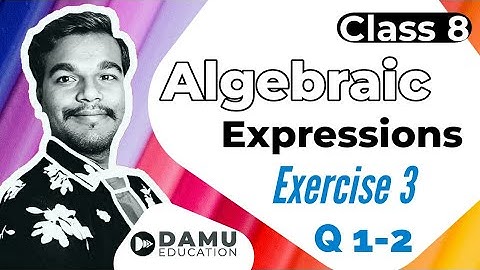 Algebraic Expressions | Ex 3 Q 1-2 | 8th Class | Damu Education | #AlgebraicExpressionsbyDamuSir