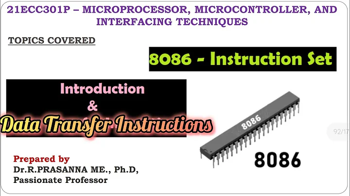 Instruction Set of 8086 - Data Transfer Instructions