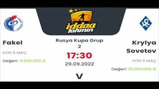 Fakel Krylya Sovetov İddaa Tahminleri 29 Eylül 2022