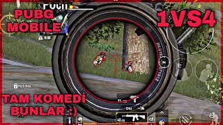 Uzi̇ M416 İle Çok Can Yaktim Pubg Mobi̇le 1Vs4 4 Parmak Ji̇roskop