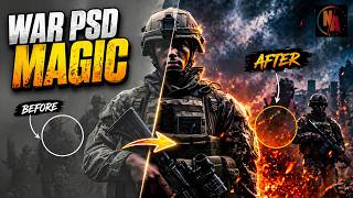 This WAR PSD Edit Looks REAL 😱 (Photoshop Tutorial)🎯