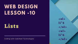 Web Design Lesson 10 (Lists) - HTML Tutorials Myanmar
