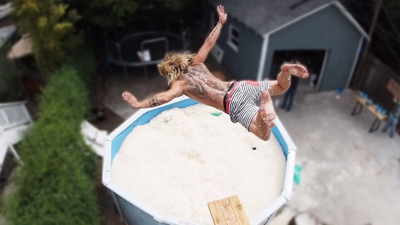 Disappearing into a Pool Full of Feathers!! (MESSY)