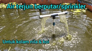 Make a rotating waterfall from used pipes for a tilapia & koi pond/sprinkler