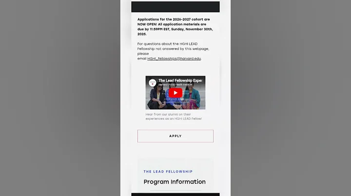 Harvard LEAD Fellows Program 2026/27 in USA | Fully Funded