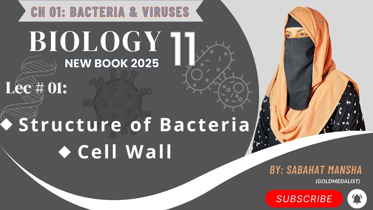 Structure of Bacteria | 11th Class Biology New Book 2025 | Chapter 2 | Lecture 1 | By Sabahat Mansha