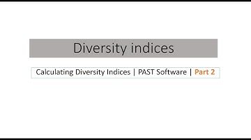 Diversity Index | PAST Software | Part 2