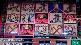 Cleopatra Slot Machine Bonus - 15 Free Spins Win with All Wins Tripled