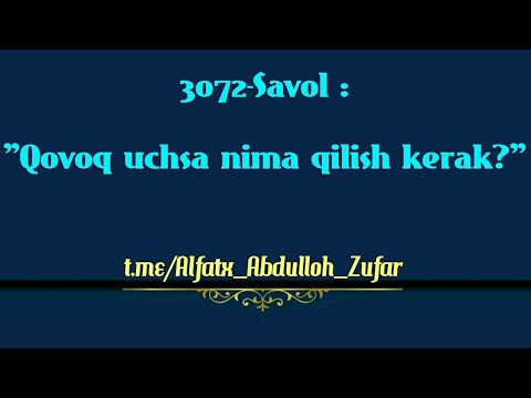 Video: Qovoq Bilan Nima Qilish Kerak