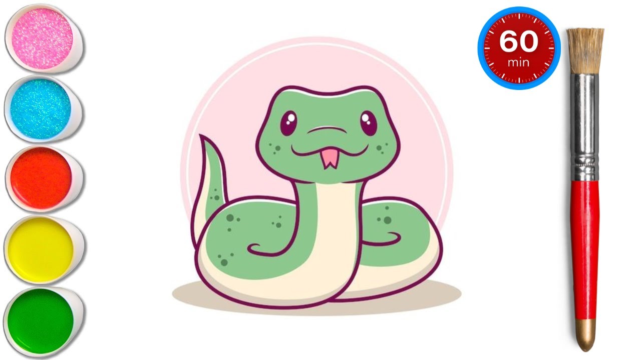 How to draw cute Animals fruits and More IN Colors AND Painting - Art for Toddlers and Kids Learning