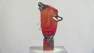 Little Red Mask By Ion Tamaian. Hand Made Gl With Romanian Silver At Art And Coin Tv