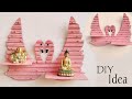 How to make Wall Shelf using Paper and Cardboard | Beautiful Wall Decor making idea