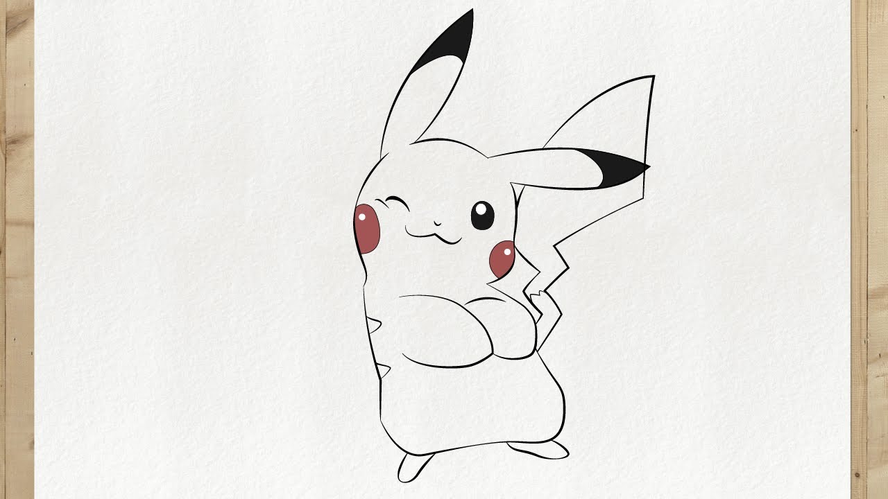 Como desenhar o PIKACHU (Pokemón) passo a passo, fácil e rápido 
