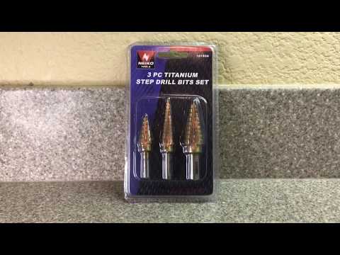 REVIEW:  Neiko 10193A Titanium Step Drill Bit Set -- AWESOME DRILL BITS