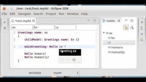POC Eclipse Xtext EMF Data Binding Screen Cast