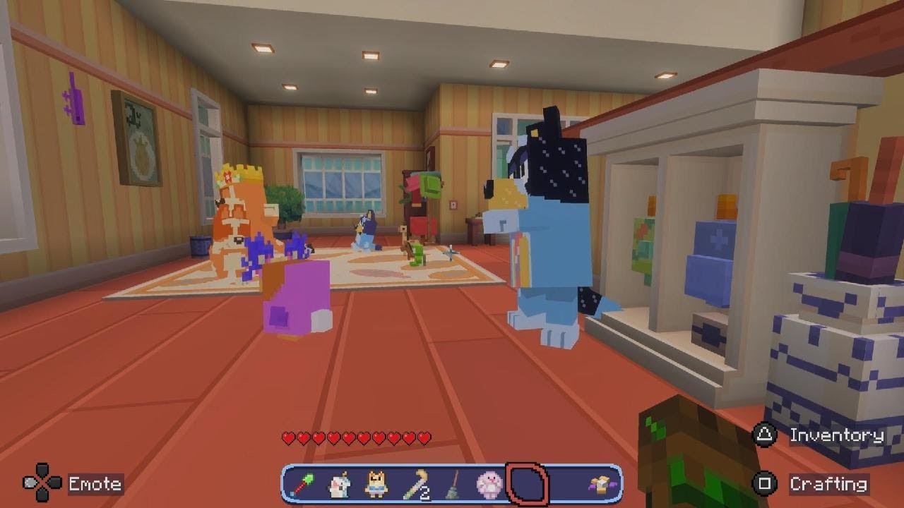 Minecraft Blueys House New Add On Mod Family and Chattermax Dancing
