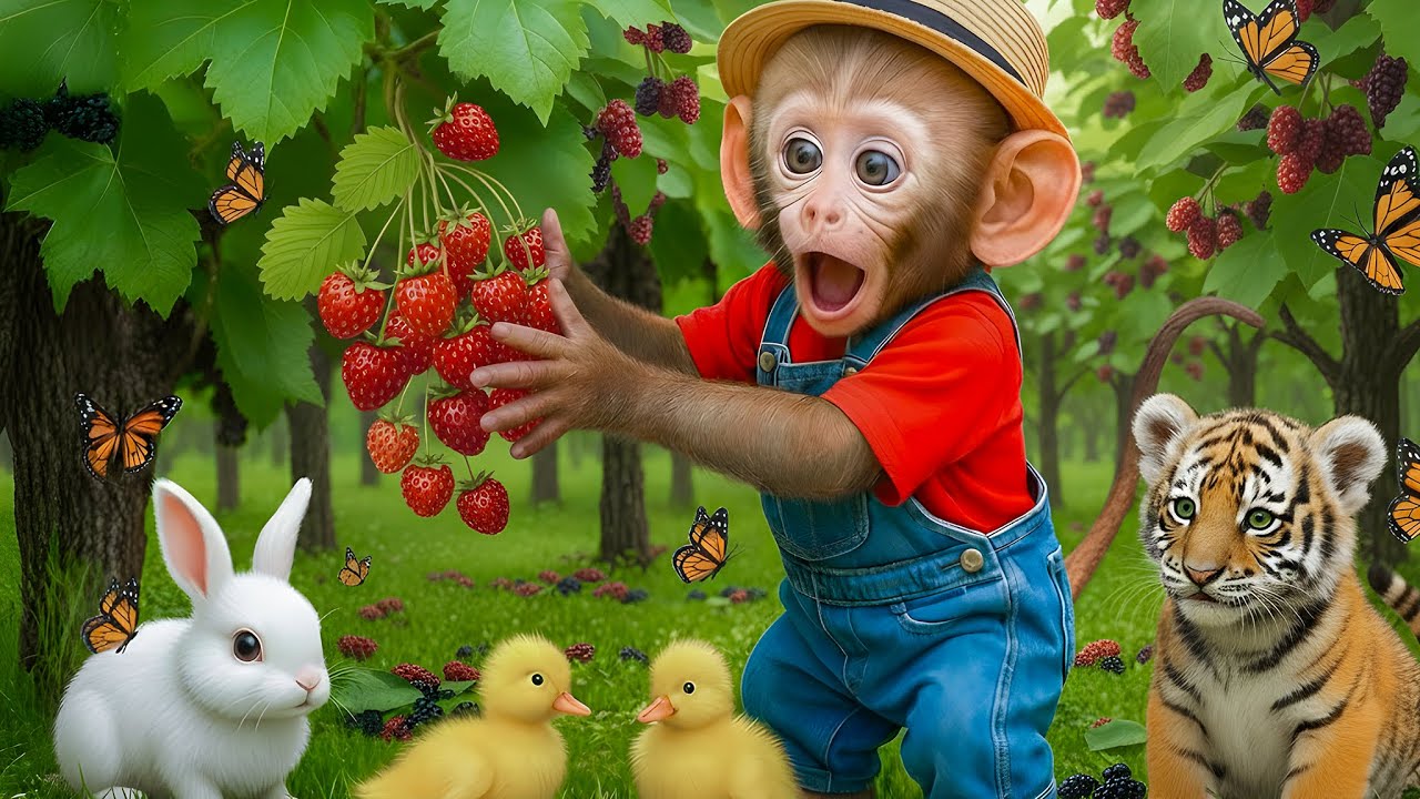 🐒 Обезьянка Коко спасает семейство уток от тигра! 😱